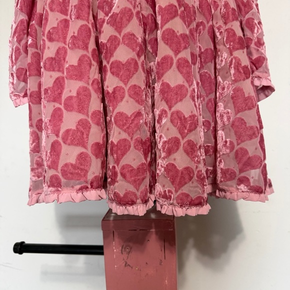 For Love And Lemons Pink Heart Long Sleeve Dress - Picture 3 of 5